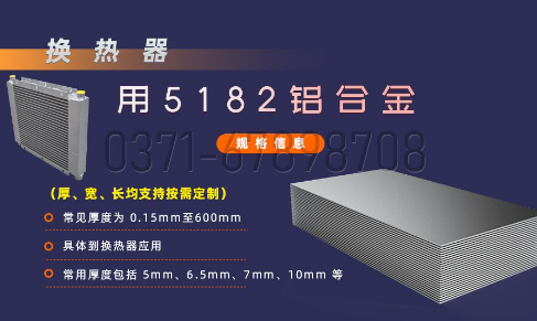 5182鋁合金 換熱器用5182-O鋁片 5系熱軋鋁板 原廠質保